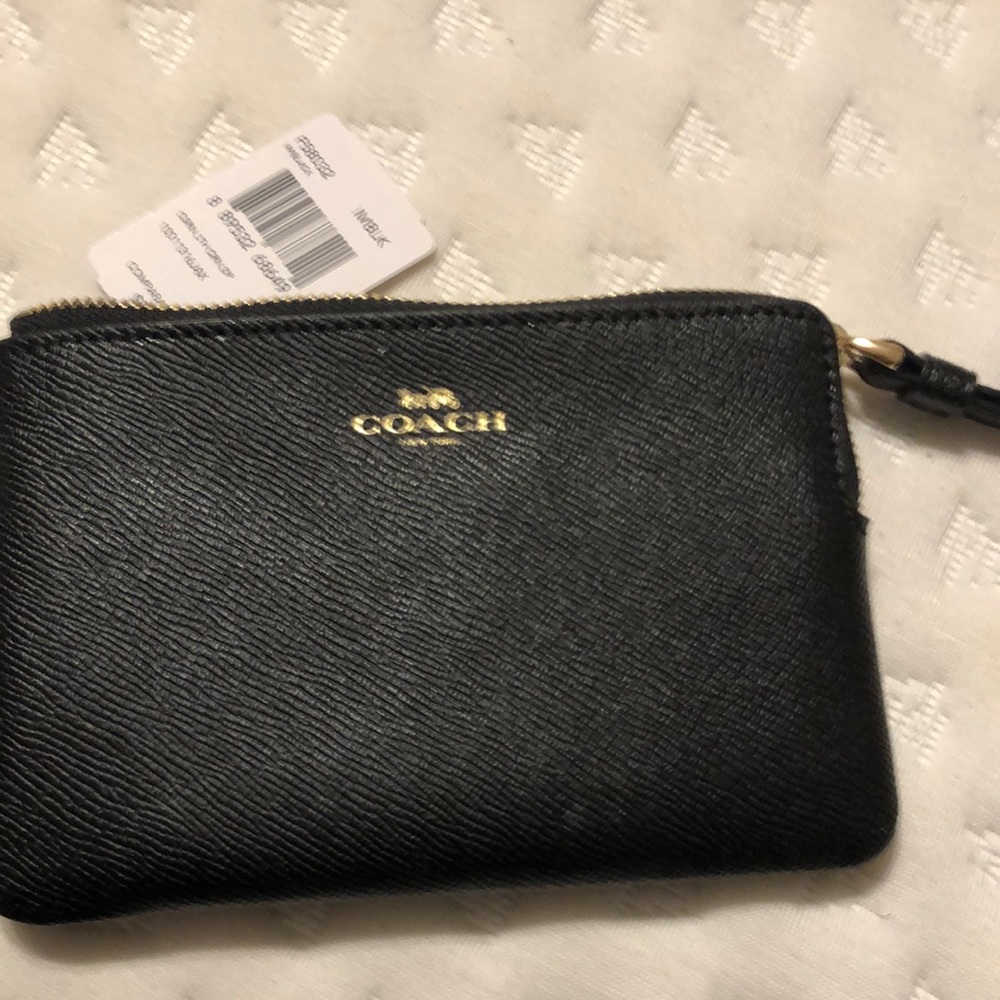 Coach black wristlet